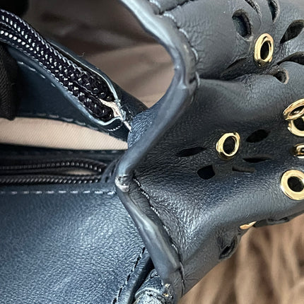 Preloved Authentic Michael Kors Black Leather Small Sloan Studded Chain Shoulder Bag