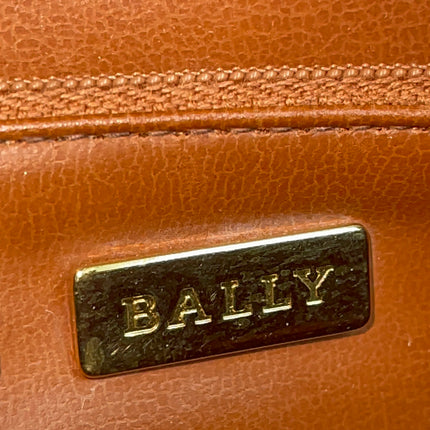 Preloved Authentic Bally Monogram Top Handle Tote Bag Black Cognac
