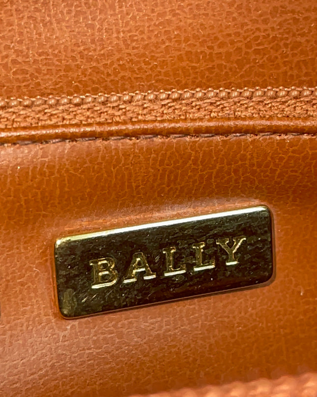 Preloved Authentic Bally Monogram Top Handle Tote Bag Black Cognac