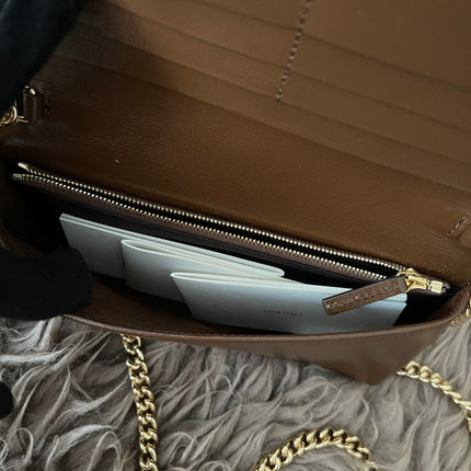 Preloved Authentic Gucci Horsebit 1955 Wallet with Chain in GG Supreme canvas