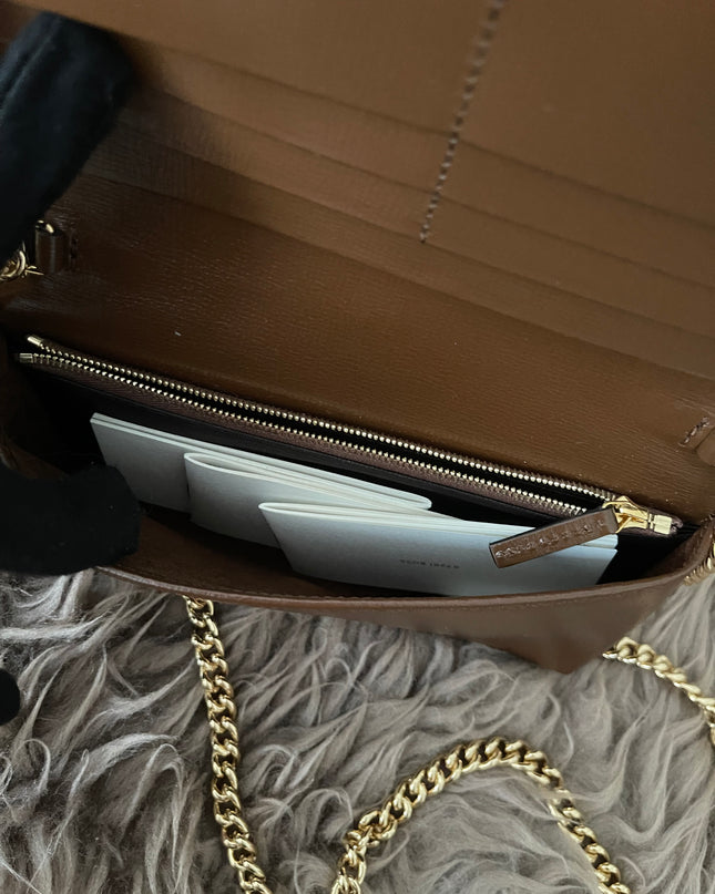 Preloved Authentic Gucci Horsebit 1955 Wallet with Chain in GG Supreme canvas