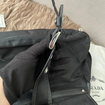 Preloved Authentic  Prada Tessuto Nylon and Saffiano Leather Messenger Bag