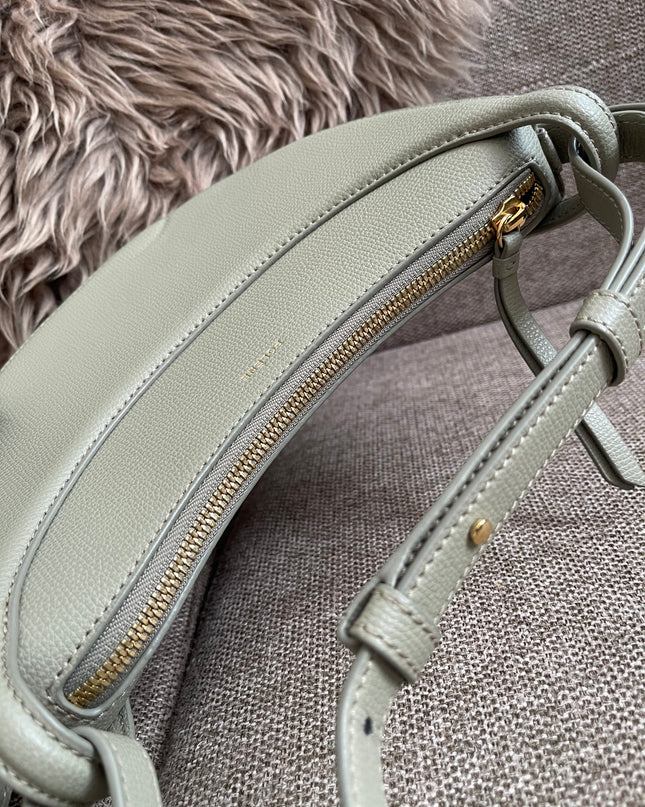 Preloved Authentic Polène Numéro Un Nano – Sage Green Textured Leather