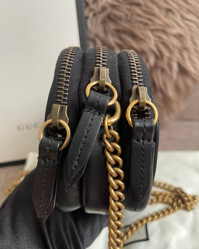 Preloved Authentic Gucci GG Marmont Mini Chain Bag – Black