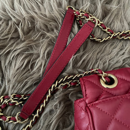 Preloved Authentic Michael Kors Red Vivianne Quilted Leather Shoulder Flap Bag