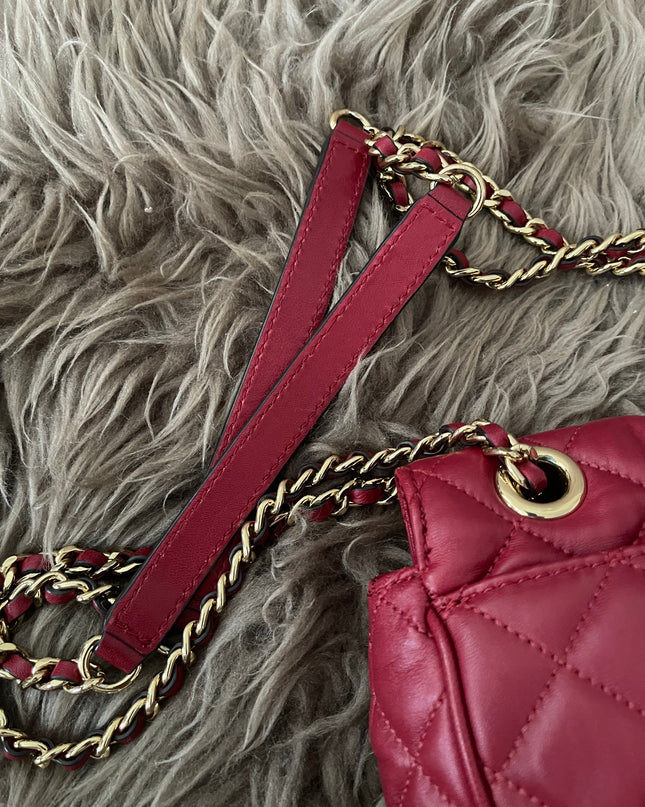 Preloved Authentic Michael Kors Red Vivianne Quilted Leather Shoulder Flap Bag