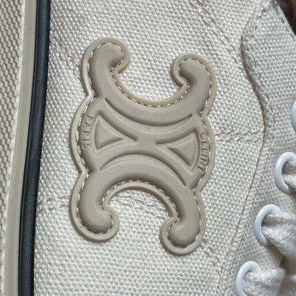 Preloved Authentic Celine Alan Sneaker with Triomphe in Canvas Off-White