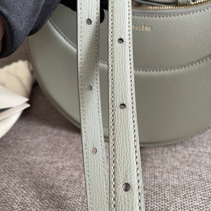 Preloved Authentic Polène Numéro Un Nano – Sage Green Textured Leather