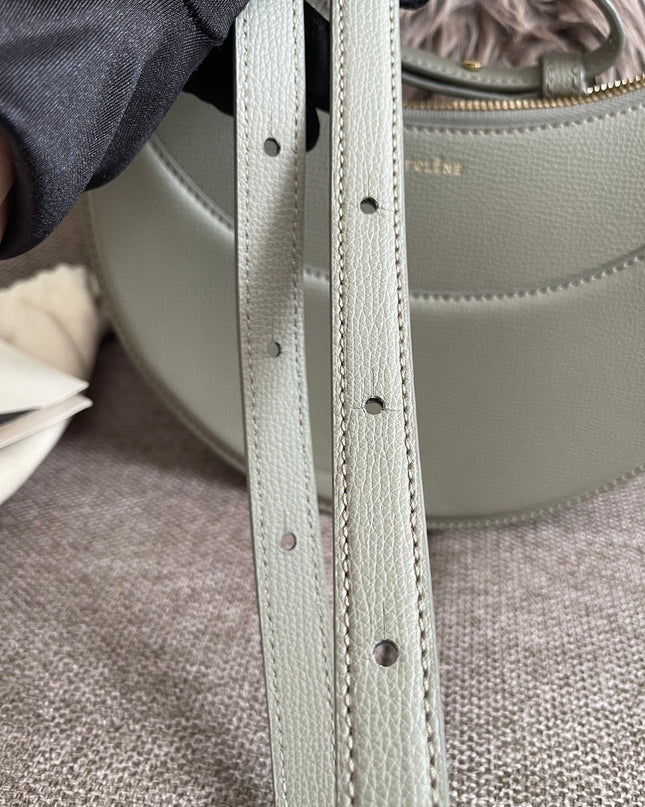 Preloved Authentic Polène Numéro Un Nano – Sage Green Textured Leather