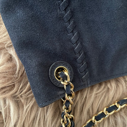 Authentic Preloved Tory Burch Marion Suede Tote