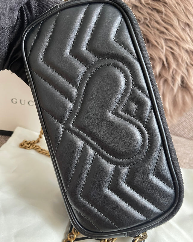 Preloved Authentic Gucci GG Marmont Mini Chain Bag – Black