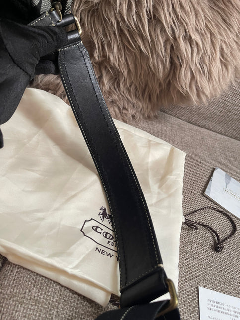 Preloved Authentic Coach Signature Varsity Stripe Flight Crossbody Bag