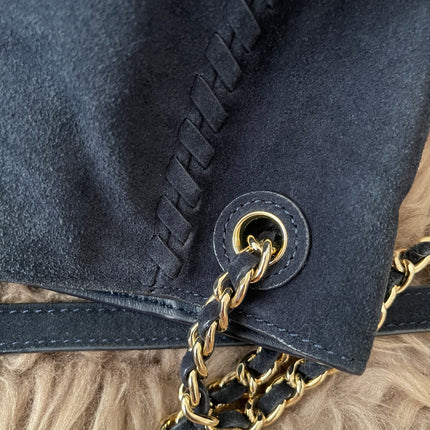 Authentic Preloved Tory Burch Marion Suede Tote