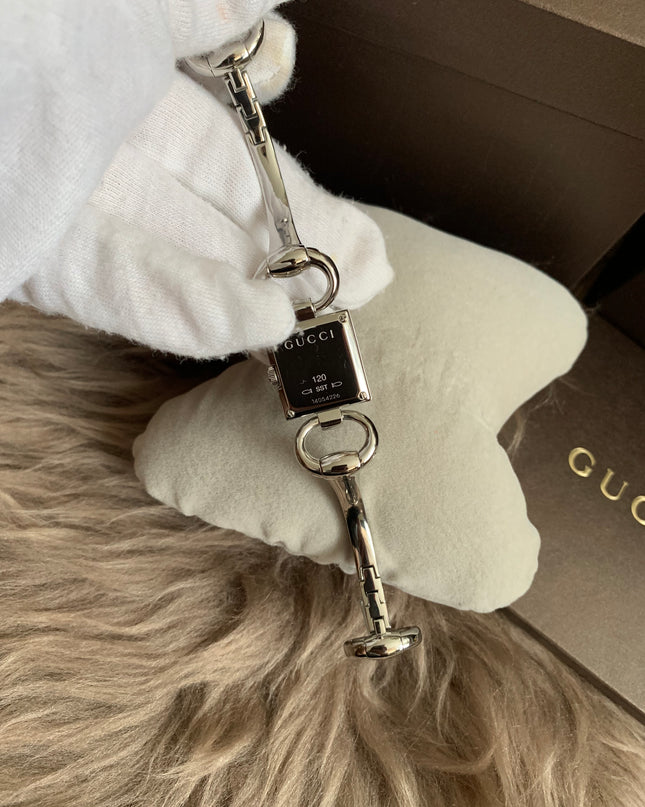 Gucci Tornavoni Women's Watch, 0.7 inch (18 mm), Quartz, White Pearl YA120517