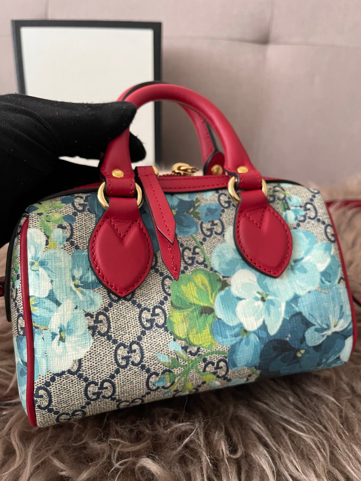 Preloved Authentic Gucci GG Blooms Mini Boston Bag
