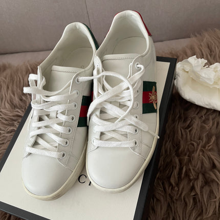 Preloved Authentic Ace Embroidered Low Top Sneakers in Leather SZ35