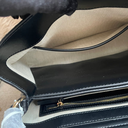 Preloved Authentic Tory Burch Britten Embossed Satchel in Black