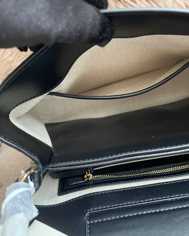 Preloved Authentic Tory Burch Britten Embossed Satchel in Black