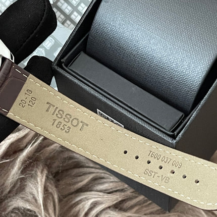 Preloved Authentic Tissot  T-Classic PR 100 White Dial Brown Leather Strap Watch for Men