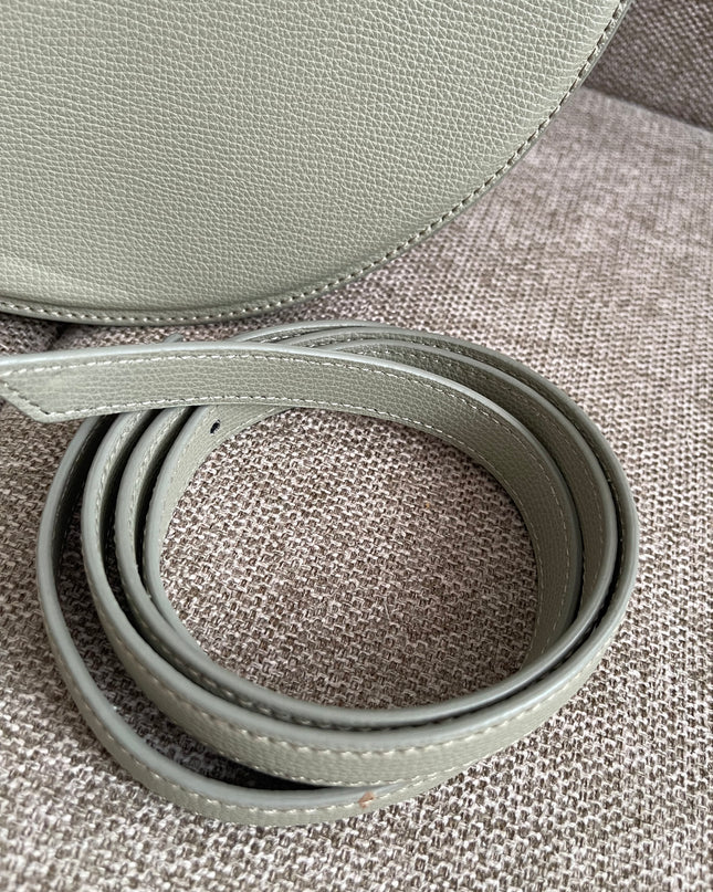 Preloved Authentic Polène Numéro Un Nano – Sage Green Textured Leather