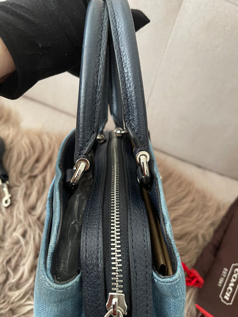 Authentic Preloved Coach Mini Lillie Carryall (Denim Multi)