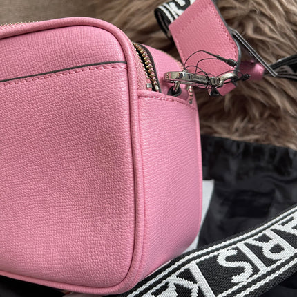 Peloved Authentic Karl Lagerfeld Paris Camera Bag – Pink Pebbled Leather, Logo Strap (Brand New)