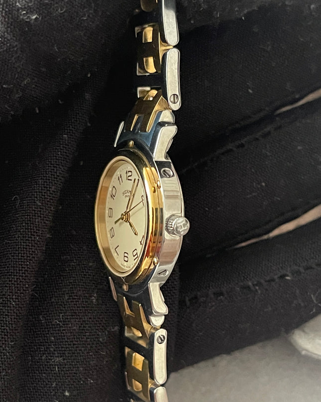 Preloved Authentic Hermès Clipper Watch (2-Tone)