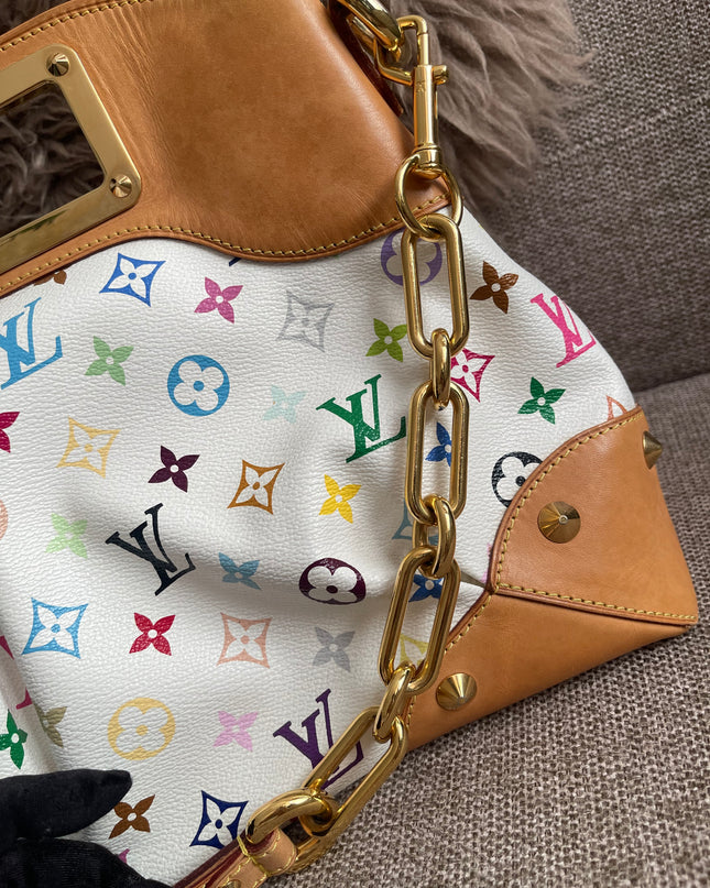 Preloved Authentic Louis Vuitton Monogram Multicolore Judy MM – White