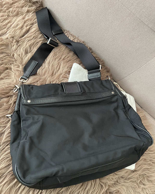 Preloved Authentic  Prada Tessuto Nylon and Saffiano Leather Messenger Bag