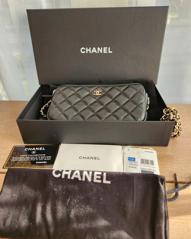 Preloved Authentic Chanel Wallet on Chain Crossbody Black Caviar