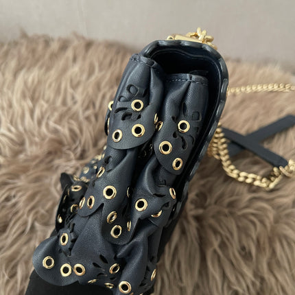 Preloved Authentic Michael Kors Black Leather Small Sloan Studded Chain Shoulder Bag