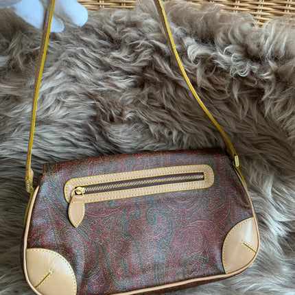 Etro Multicolor Paisley Coated Canvas and Leather Flap Crossbody Bag