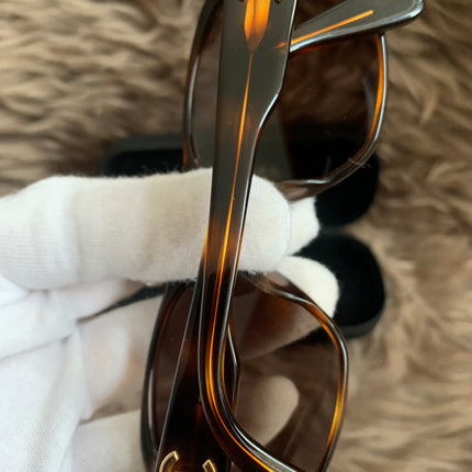 Chanel 2000s CC tortoiseshell sunglasses