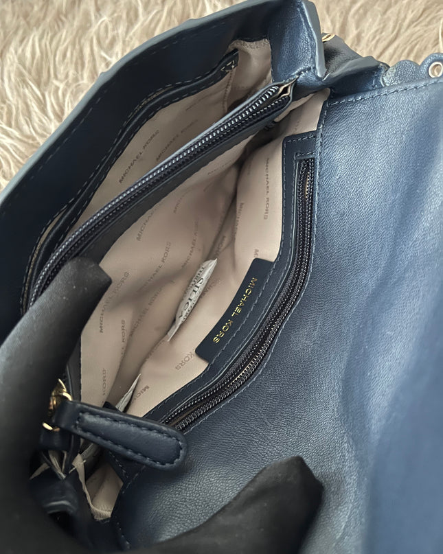 Preloved Authentic Michael Kors Black Leather Small Sloan Studded Chain Shoulder Bag