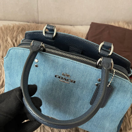 Authentic Preloved Coach Mini Lillie Carryall (Denim Multi)