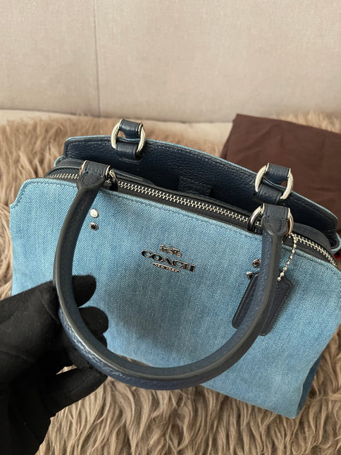 Authentic Preloved Coach Mini Lillie Carryall (Denim Multi)