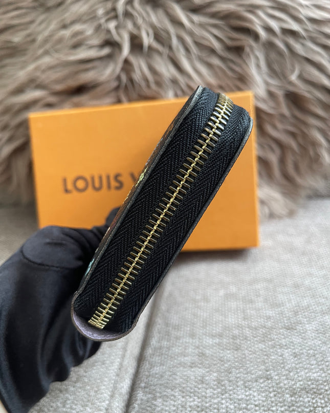 Preloved Authentic Louis Vuitton Zippy Wallet – Multicolor Monogram Black (Murakami) with Box