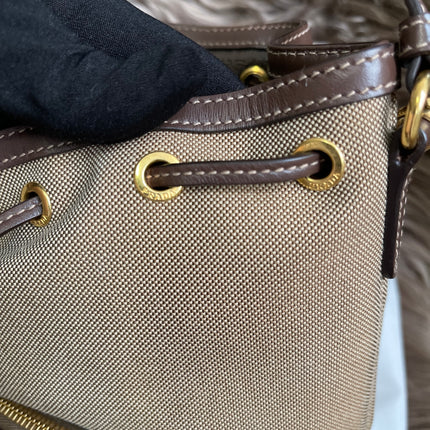 Preloved Prada  2021 Logo Jacquard Bucket Bag