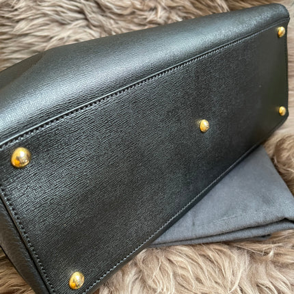 Preloved Fendi 2 Jours Bag Medium in Black w/initial