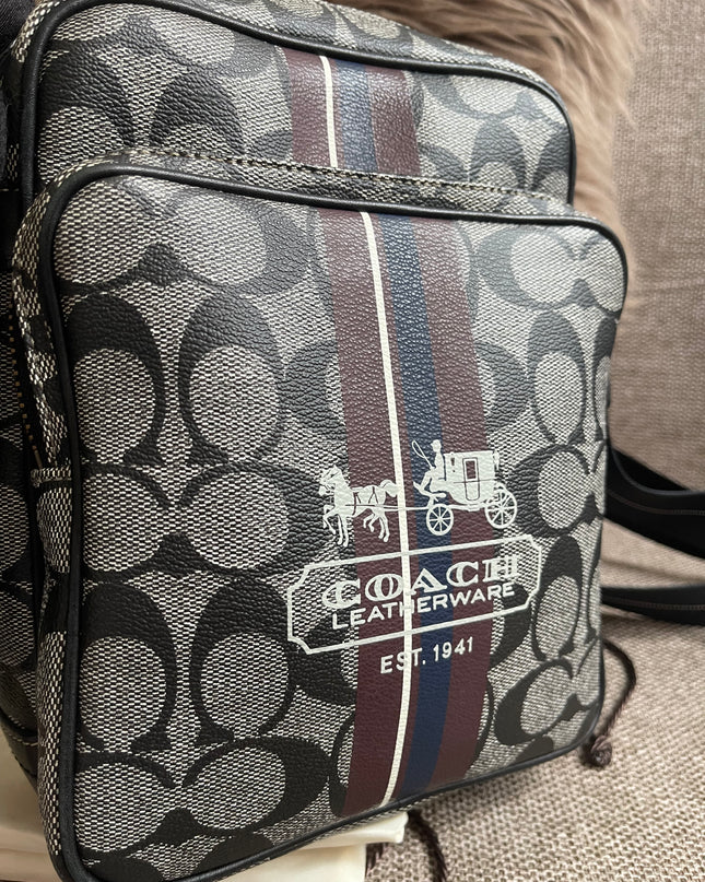 Preloved Authentic Coach Signature Varsity Stripe Flight Crossbody Bago