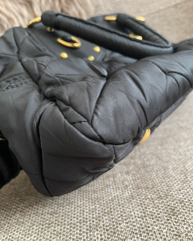 Preloved Authentic Prada Quilted Nylon Tessuto Bomber Bag – Black