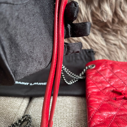 Preloved Authentic Saint Laurent Niki Baby Shoulder Bag — Red