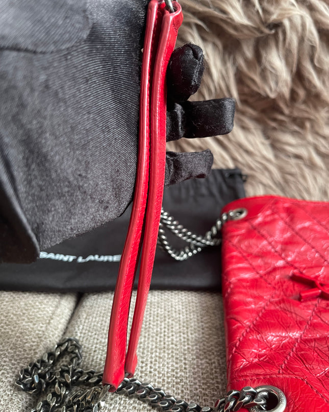 Preloved Authentic Saint Laurent Niki Baby Shoulder Bag — Red