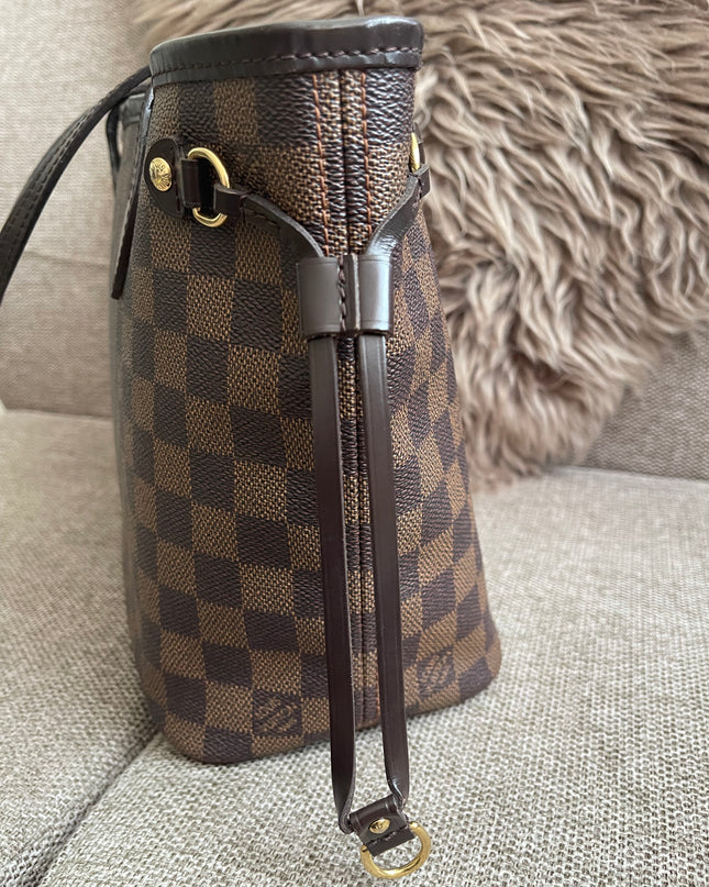 Preloved Authentic Louis Vuitton Neverfull PM — Damier Ebène Canvas