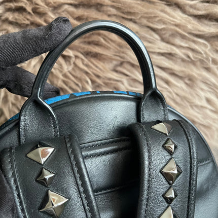 Preloved Authentic MCM Stark Backpack in Blue Black Visetos