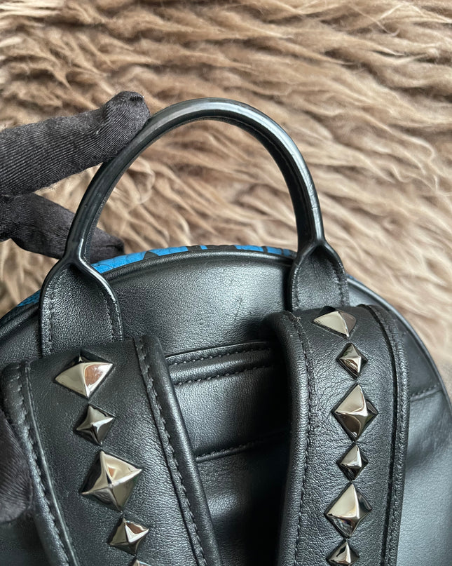 Preloved Authentic MCM Stark Backpack in Blue Black Visetos
