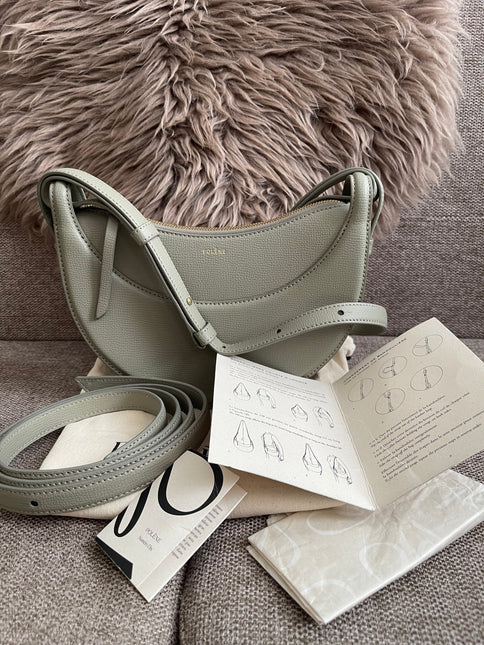 Preloved Authentic Polène Numéro Un Nano – Sage Green Textured Leather