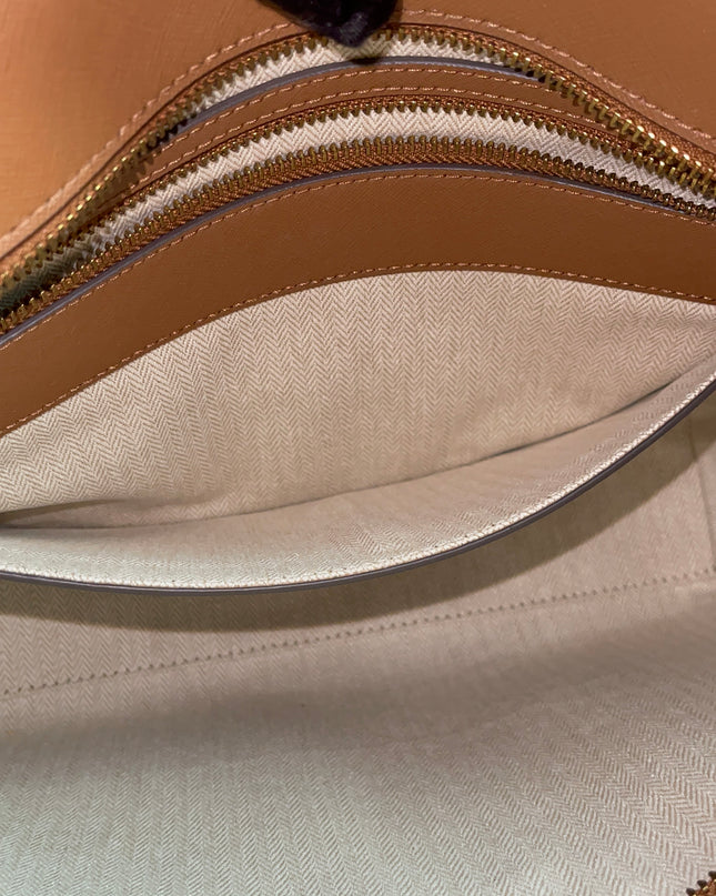 Preloved Authentic Tory Burch Emerson Tote in Light Taupe