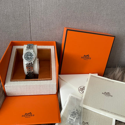 Preloved Authentic Hermes Stainless Steel Clipper 24mm Watch