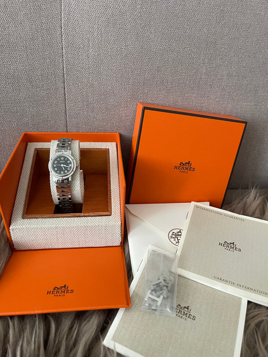 Preloved Authentic Hermes Stainless Steel Clipper 24mm Watch